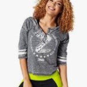 Zumba Women's's Beach Baller Gray Baseball T-Shirt